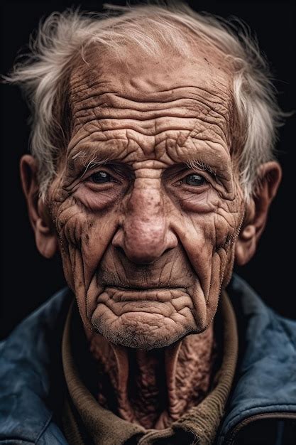 Premium Photo An Old Man With Wrinkles On His Face