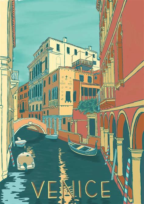 Venice Italy 🇮🇹 Italy Poster Venice Art Vintage Poster Design