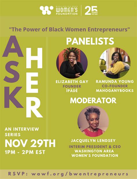 Askher Series The Power Of Black Women Entrepreneurs Washington Area Womens Foundation Website