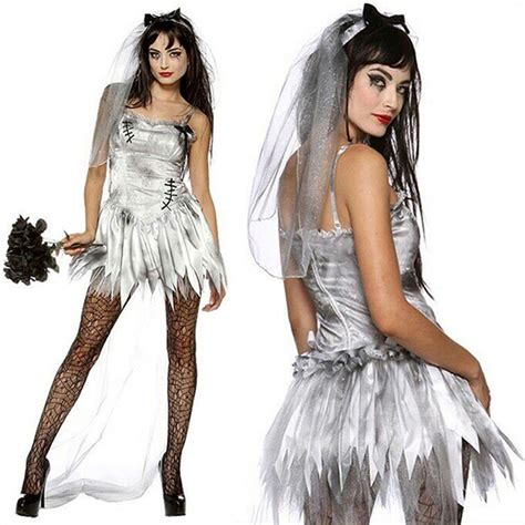 womens sexy zombie bride costume cosplay halloween uk