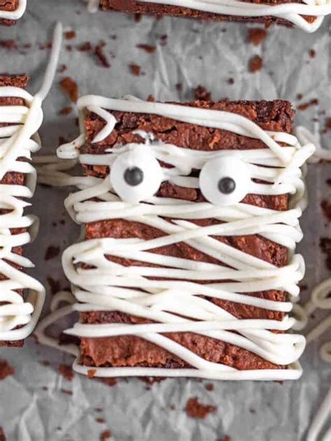 Festive Tasty Fudge Mummy Brownies For Halloween The Foreign Fork