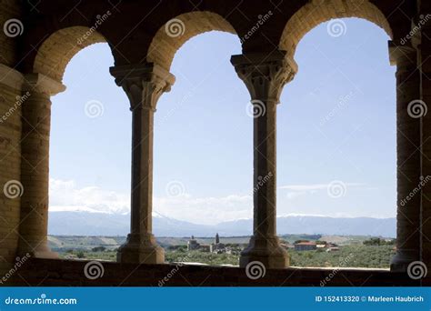 Italy Abruzzo View Form Town Loreto Aprutino Into The Land Stock Photo