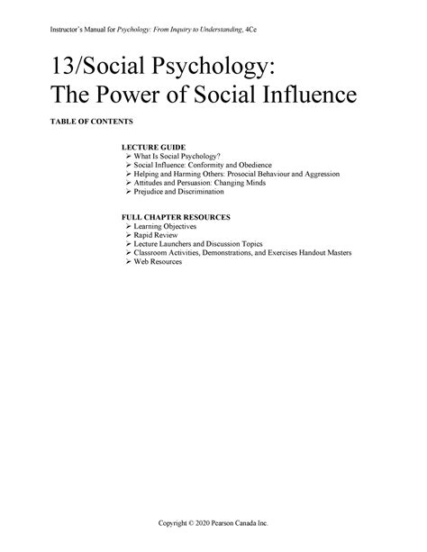 Ch 13 Social Psychology The Power Of Social Influence 13social