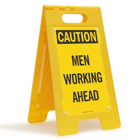 Caution Men Working Ahead Standing Floor Sign