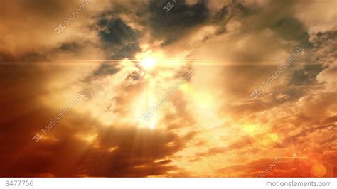 Beautiful Colorful Sky At Sunset With Sun Rays Stock Animation 8477756