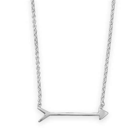 Handmade Sideways Arrow 16 Chain Pendant Fashion Jewelry Etsy Arrow Necklace Silver