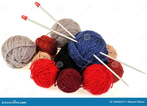 Balls Of Wool And Knitting Needles Stock Image Image Of Balls Piled