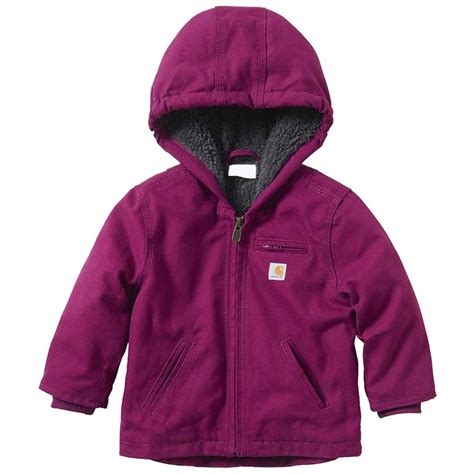 Carhartt Girls Infanttoddler Sierra Sherpa Lined Jacket Plum Caspia