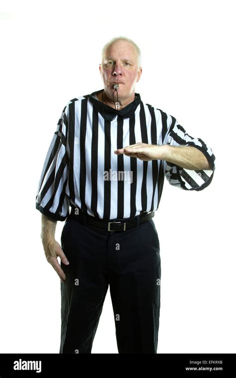 Basketball Referee Signaling An Illegal Defense Foul Stock Photo Alamy
