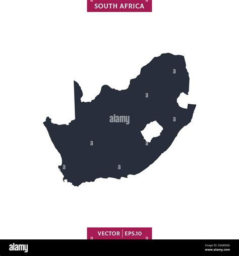 Detailed Map Of South Africa Vector Stock Illustration Design Template