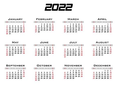 2022 Calendar Template Clipart Free Stock Photo Public Domain Pictures