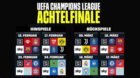 Wie weit kommt die deutsche. Champions League Achtelfinale: DAZN & Sky zeigen alle ...