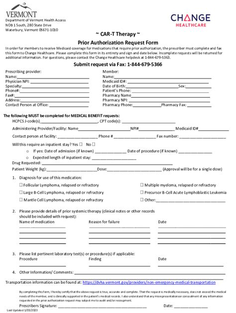 Fillable Online Dvha Vermont Tricare Prior Authorization Form Pdf Fax