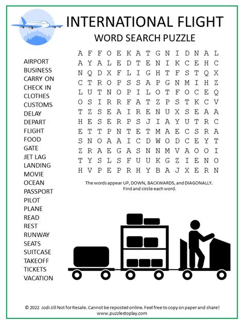 Airport Word Search Puzzle Puzzles To Play