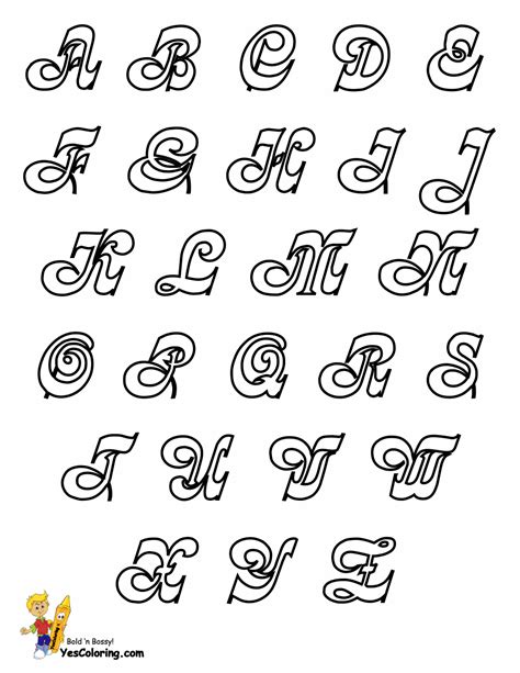 Elegant Cursive Alphabet Chart At Yescoloring Letter
