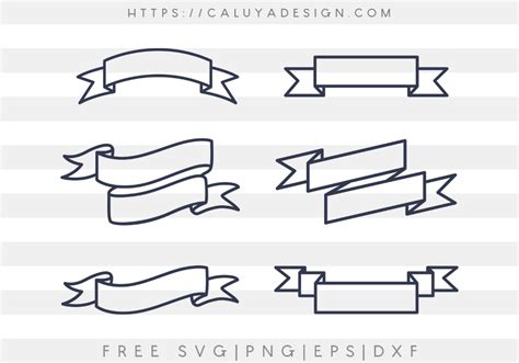 Free Ribbon Banner Svg Png Eps And Dxf By Caluya Design In 2020