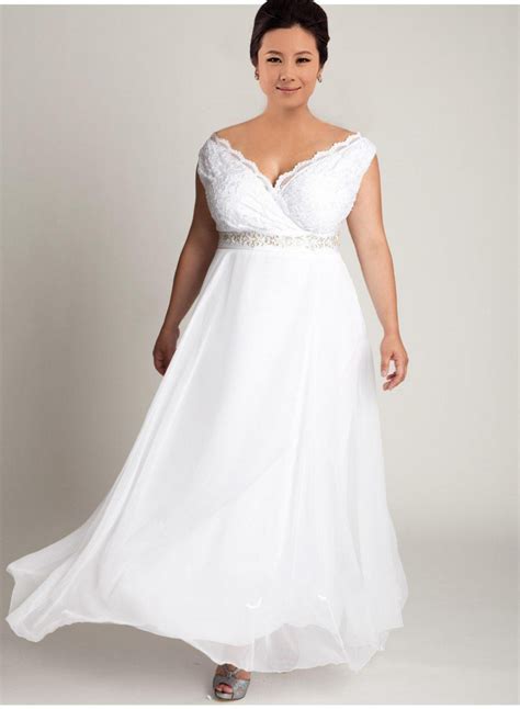 Cheap Plus Size V Neck Long Lace Wedding Dress 2016 Simple Vestido De