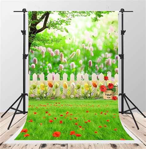 Greendecor Polyester Fabric 5x7ft Spring Backdrops For Photography Red