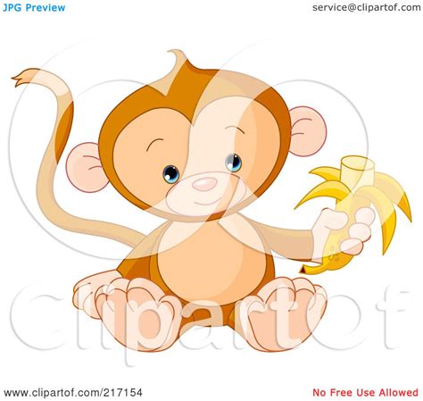 Royalty Free Rf Clipart Illustration Of A Cute Baby Monkey Holding A