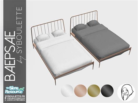 Design And Simple Bed With 4 Metal Frame Color And 2 Different Neutral