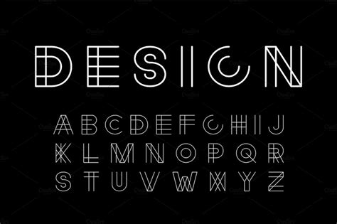 Linear Designer Creative Font Vector Graphics Creative Market