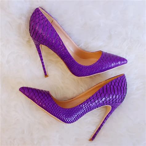 2019 Fashion Free Shipping Women Lady Purple Python Snake Leather