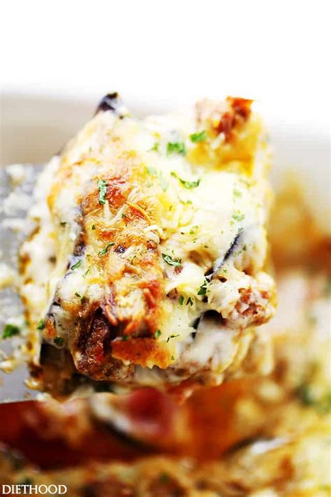 Hairy upright herb native to southeastern asia but widely cultivated for its large glossy ▸ words similar to eggplant. Italian Sausage and Eggplant Casserole Recipe | Diethood