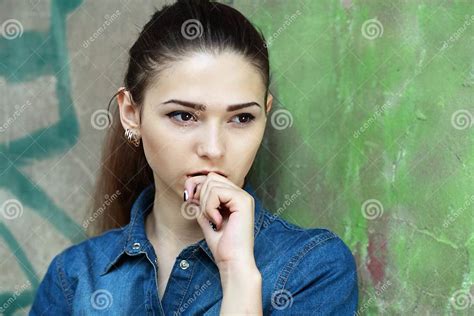Sad Teenage Girl Stock Image Image Of Eighteen Gray 42409525