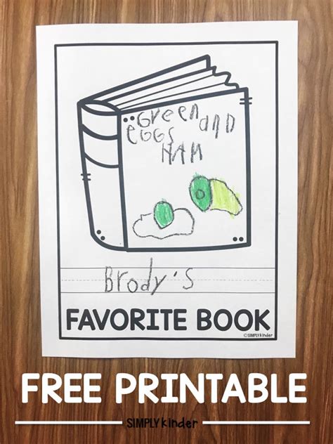 Favorite Book Free Printable Simply Kinder Book Writing Template