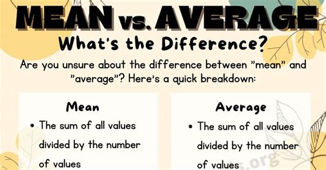 Mean Vs Average Understanding The Key Differences For Accurate Data