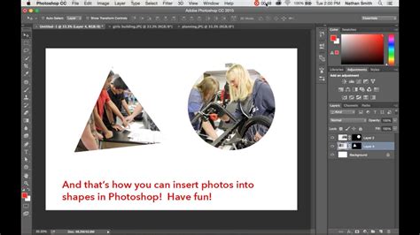 Photoshop How To Insert Photos Or Images Into Shapes Youtube