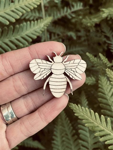 10x Wooden Bee Shapes From 40mm Wide 3mm Thick Laser Cut Etsy
