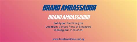 Check spelling or type a new query. Brand Ambassador - Part time job in Singapore