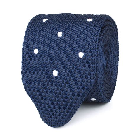 Bahari Navy Knitted Tie Mens Point Knit Ties Men Pointed Knit Tie