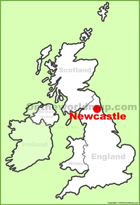 Newcastle Location On The Uk Map