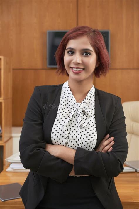 Confident Businesswoman Working With Tablet At Desk Stock Image Image Of Career Document