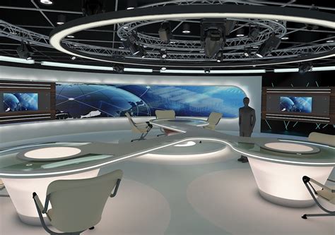 Virtual Tv Studio News Set 28 3d Rendering Cgtrader