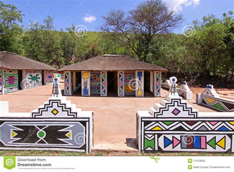 Village Africain Traditionnel De Tribu De Ndebele Photo Stock Image