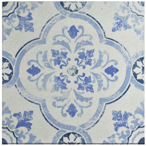 Patterned tile can also mimic wallpaper. Merola Tile Klinker Alcazar Celosia 12-3/4 in. x 12-3/4 in ...