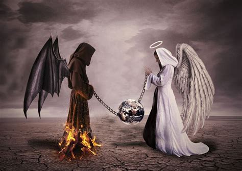 The Relationship Between Good And Evil Ange Demon Demon Art Evil Angel Angel And Devil