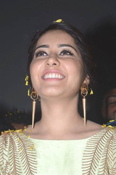 Beautiful Indian Girl Rashi Khanna Photos At Movie Function In Green