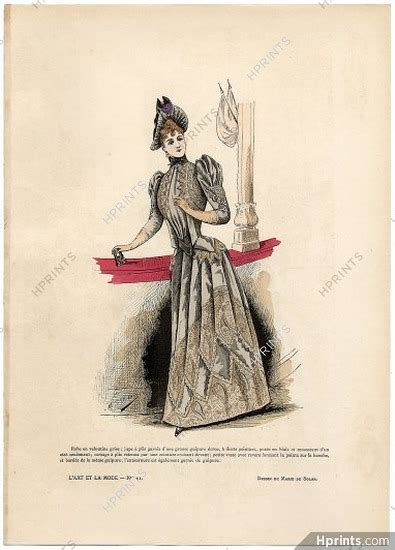 Lart Et La Mode 1890 N°11 Marie De Solar Colored Fashion