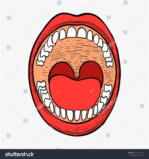 Open Mouth Drawing Stock Vector Royalty Free 1102283792 Shutterstock