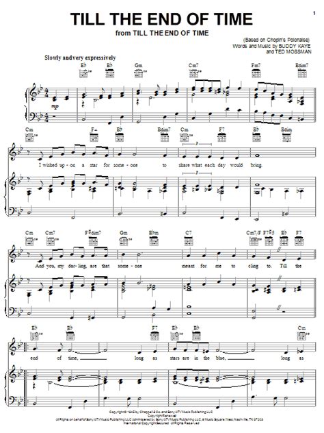 Till The End Of Time Sheet Music Buddy Kaye Piano Vocal And Guitar