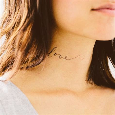 Just Love Neck Tattoo Word Tattoos Wrist Tattoos Girls