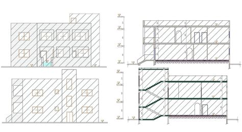 3 Bhk House Building Elevation Design Cad Drawing Cadbull 444