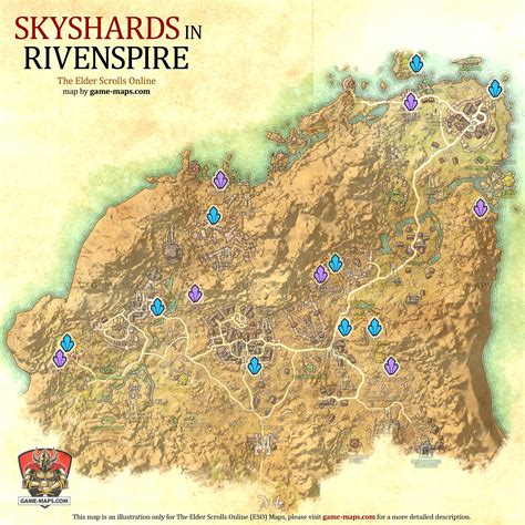 Rivenspire Skyshards Location Map The Elder Scrolls Online Eso