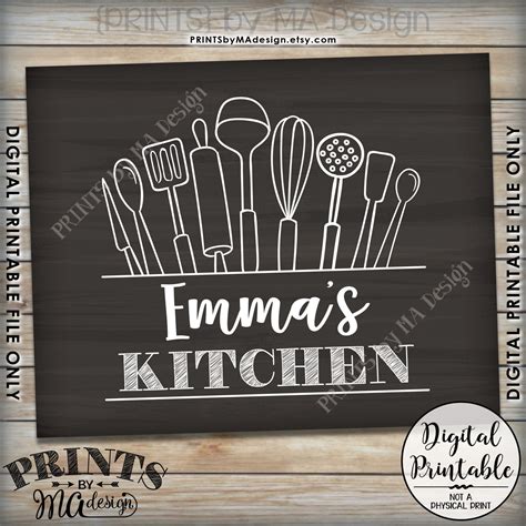 Kitchen Sign, Kitchen Decor Wall Art, Custom Kitchen, Personalized Kitchen Name Sign Kitchen ...