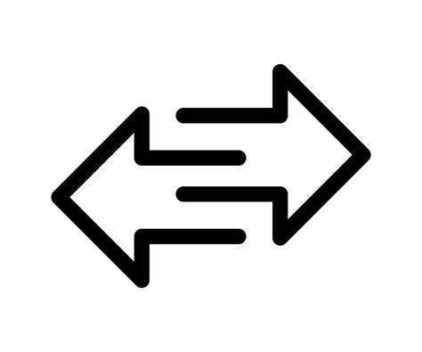 Two Opposite Arrows Exchange Vector Icon Transfer Arrow Symbol