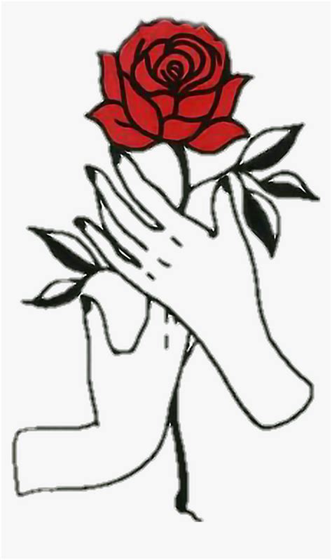 Rose Hands Aesthetic Tumblr Draw Easy Aesthetic Rose Drawing Hd Png